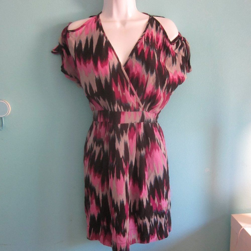 Akiko Anthropologie Womens Silk Dress Size Xs Nwot Tie Sleeve